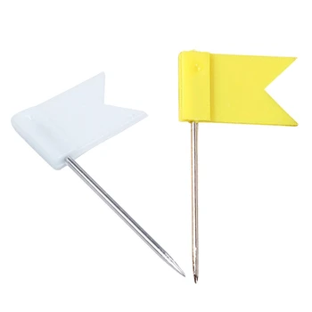 

200 Flag Shape Map Pins Cork Notice Board Drawing Pins Push Pin Yellow & White