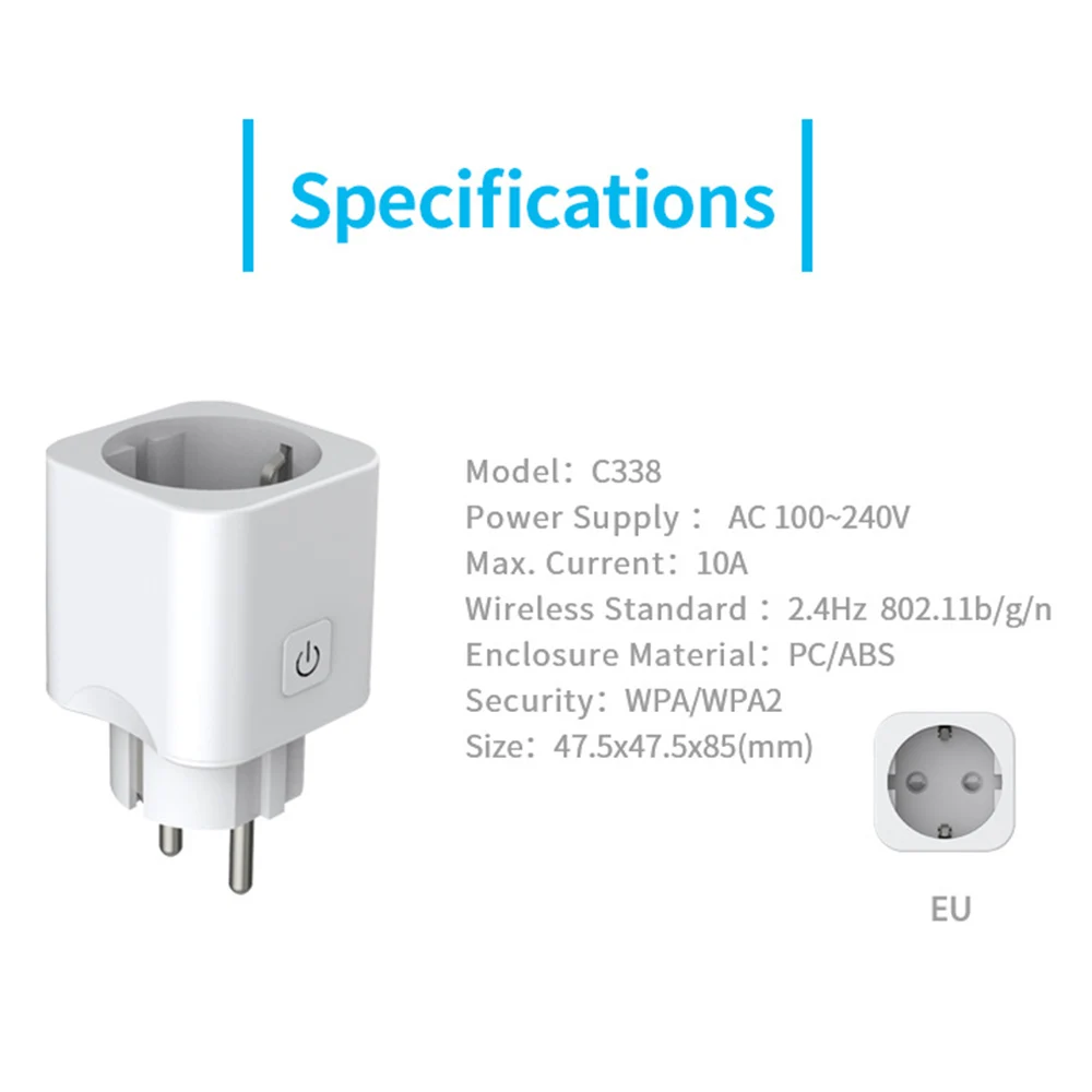 

Smart Plug Wifi Smart Socket EU Plug Link Works With Alexa Google Home Mini IFTTT Smart Home