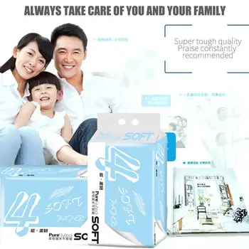 

Bamboo Fiber Paper Roll Paper Wood Pulp White Butt Hotel Baby Natural Kitchen Tissue Toilet Paper Security 6 Rolls Family