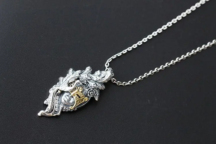 Real 925 Sterling Silver Pendants Retro Thai Silver Pendant Beauty Mask Men And Women Handmade Silver Pendant Fine Jewelry