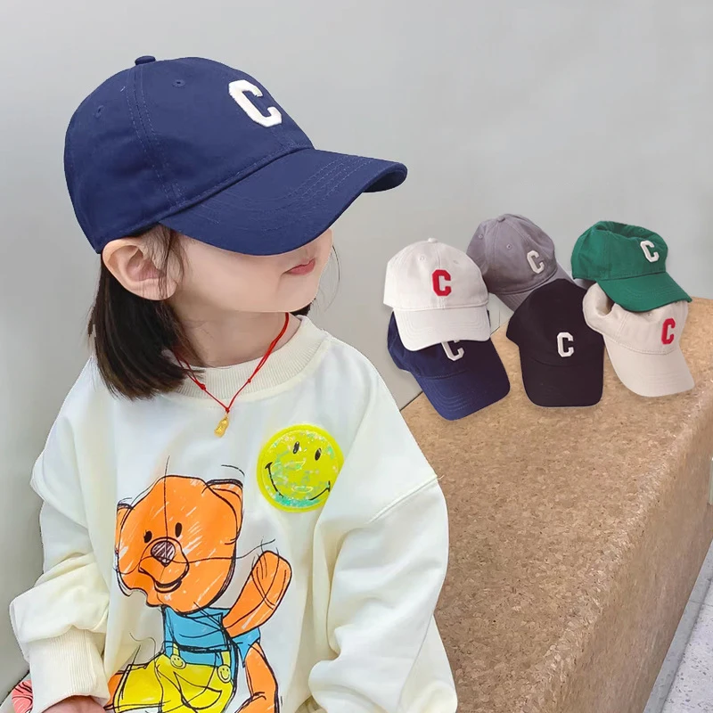 Children Hat cap 2-3-4-5-6 Years Kids Baseball Caps Embroidered Letter C Hat For Boys Girls Adjustable Hip Hop Snapback Hats