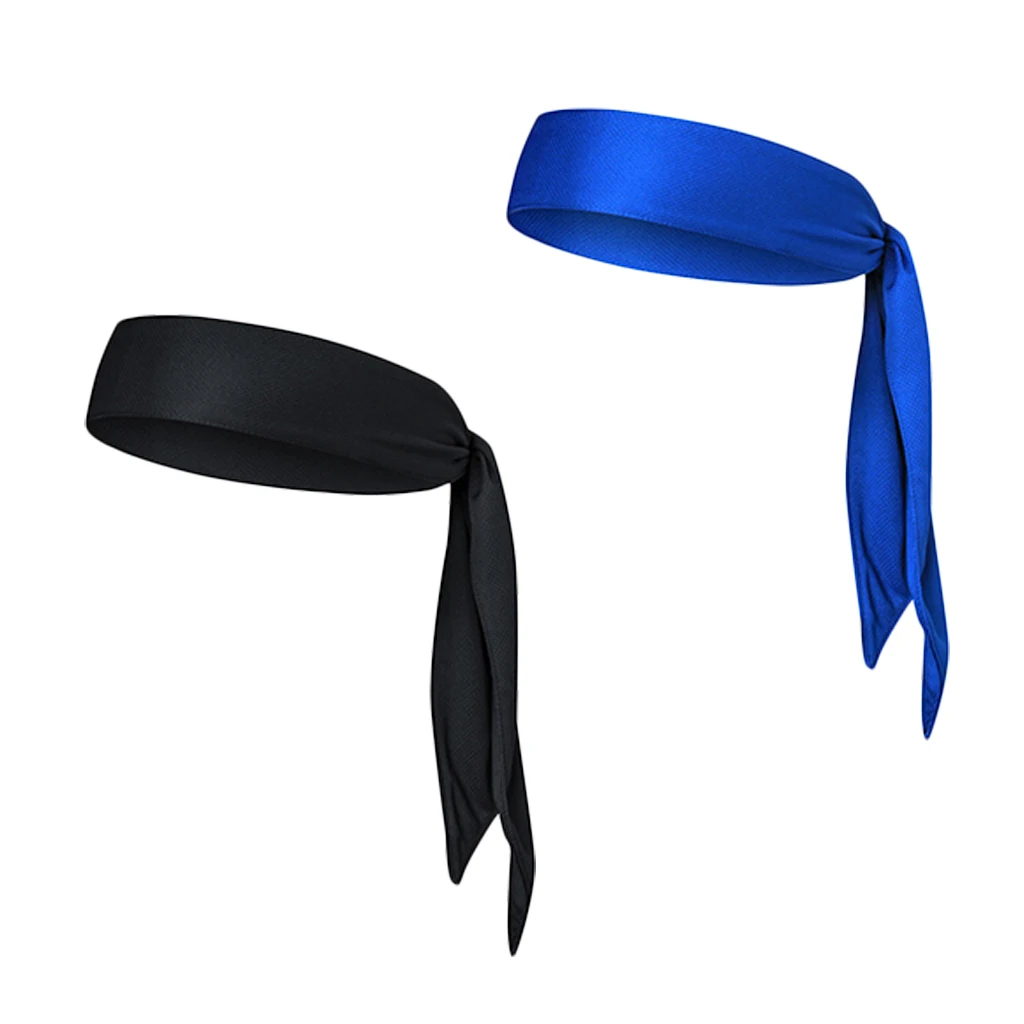 2pcs Sports Head Tie Headband Sweat Hair Band for Basketball Tennis Yogo