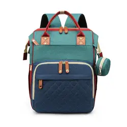 Sac à dos à couches tout en 1 Portable pliable pour berceau, grande capacité, étanche et élégant, pour maman, voyage, bébé Ba 