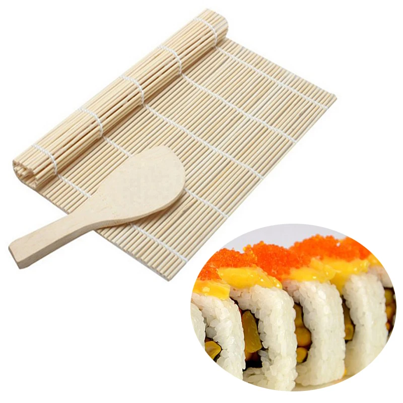 

DIY Sushi Tool Bamboo Rolling Mat Onigiri Rice Roller Chicken Roll Hand Maker Kitchen Japanese Sushi Maker Tools Set