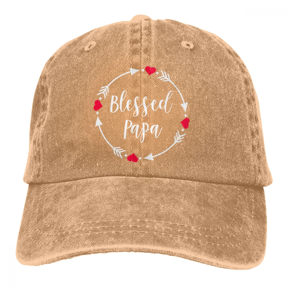 Blessed Papa Casquette черные унисекс Мужские Женские джинсовые бейсболка с ремешком кепки Регулируемая шляпа для гольфа папа - Цвет: Хаки