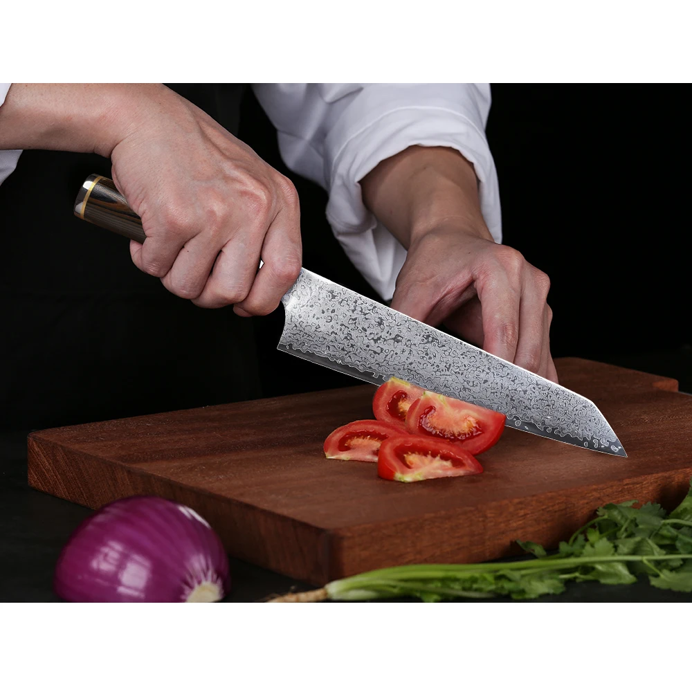 8 дюймов поварской нож TURWHO Gyuto из высокоуглеродистой дамасской стали японские