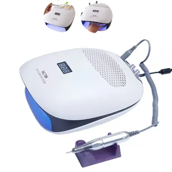 

New Arrival 3 in 1 Nail Drill Machine Nail Vacuum Cleanser Dust Suction Collector UV LED Lamp Electric Nail File