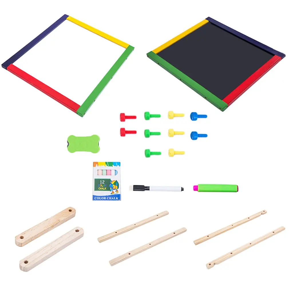 

Adjustable Kids Easel Drawing Board Folding Sketchpad Magnetic Double-sided Wooden drawing writing board Learning Education Toys