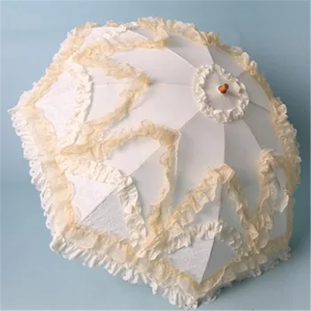 

Sunny and Rainy Umbrella For Beautiful Women Summer Parasol Black Coating Anti UV Lace Umbrella 2 Folding Sun Umbrella