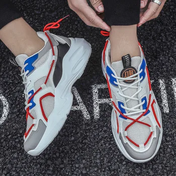 

Men Vulcanize Shoes Trend Sneakers For Men Breathable Casual Shoes Man Mesh Rubber Shoes Non-slip Hard-Wearing Damping Man Shoes