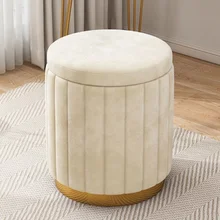 Tabouret de maquillage de luxe, style nordique, rond et léger, pour la maison, pour chambre à coucher, pour fille, mignon ins, pour enfants