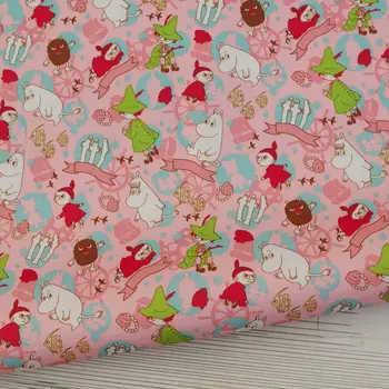 

PVC coated waterproof fabric - Cartoon - Animals and baby (Light Pink background) (WF506)