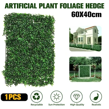 

10pcs/lot Artificial Plant Foliage Hedge Grass Mat Greenery Wall Fence Panel Decor 60x40cm