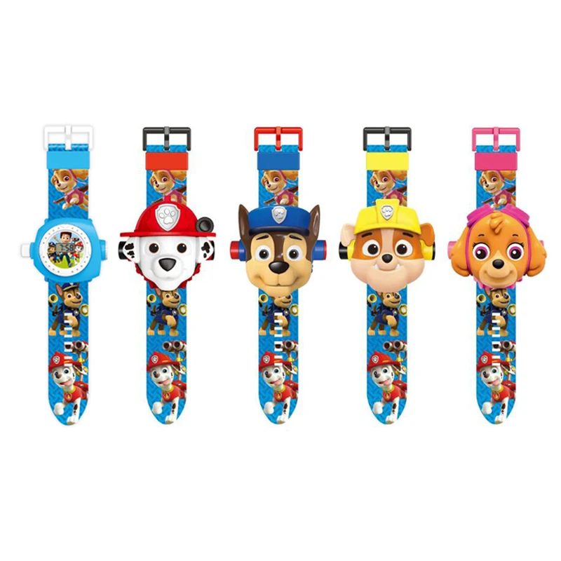 Paw Patrol Projection Watch Rubber Material Fashion Electronic Clock Cute Puppy Anime Figures 24 Cartoon Patterns Kids Toy Gift | Игрушки и