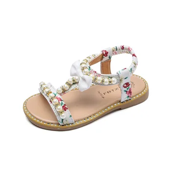 

Sandals For Kids Girls 2020 Summer New Beading Princess Sandals Toddler Kids Shoes For Girls 1-6 Years Old Baby Flat Beach Shoes