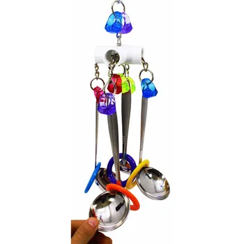 

Interactive Parakeet Bell Hanging Chewing Mini Pet Supplies Cockatiel Parrot Toy Bird Cage Climbing Stainless Steel Random Color