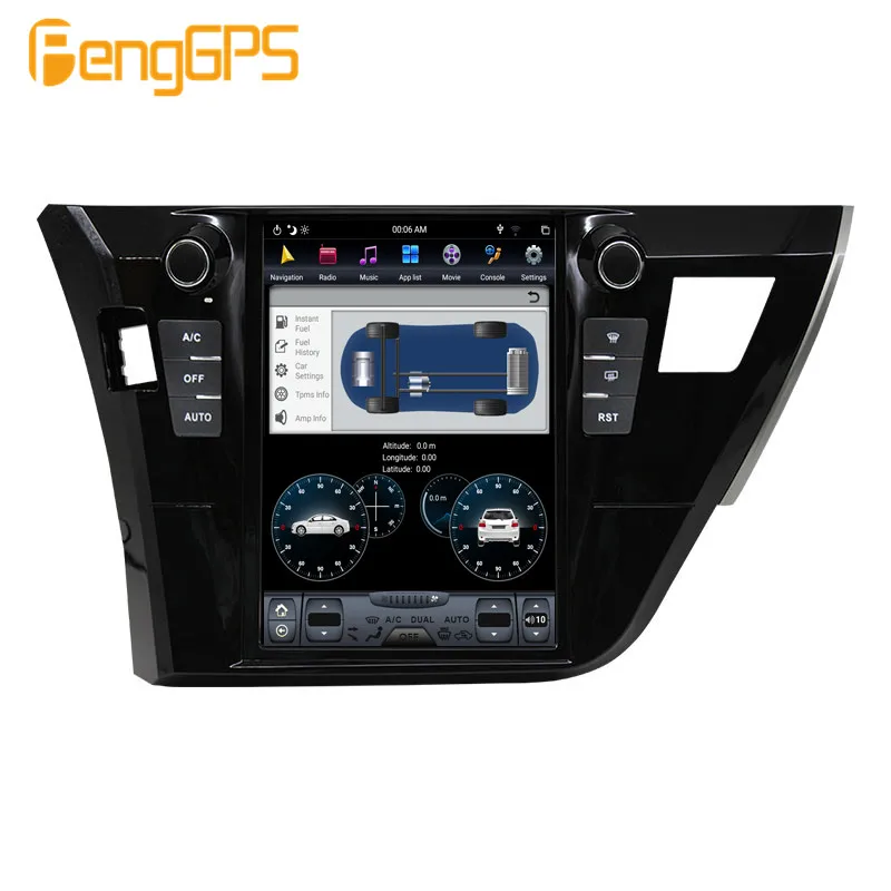 10,4 ''Тесла Android 9,0 PX6 4+ 64 Гб Встроенный DSP беспроводной CARPLAY Автомобильный мультимедийный радио для Toyota Corolla 2013- gps навигационный головное устройство без DVD плеера