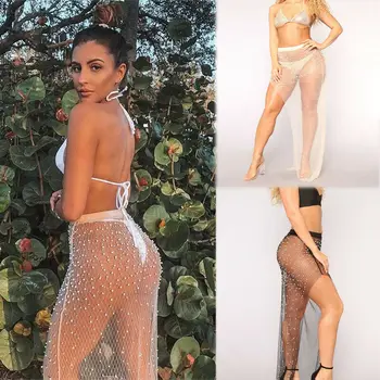 

Women Mesh Skirt Wrap Sarong Beach Bikini Cover Up Bathing Suit Swimwear