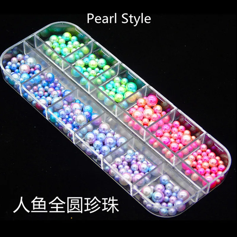 Pearl Style 12 шт./кор. бабочка с блестками, блестящие 3d нейл-арта украшения для гелевых ногтей аксессуары Карамельный цвет хлопья тени для век, инструменты для ногтей - Цвет: Pearl Style