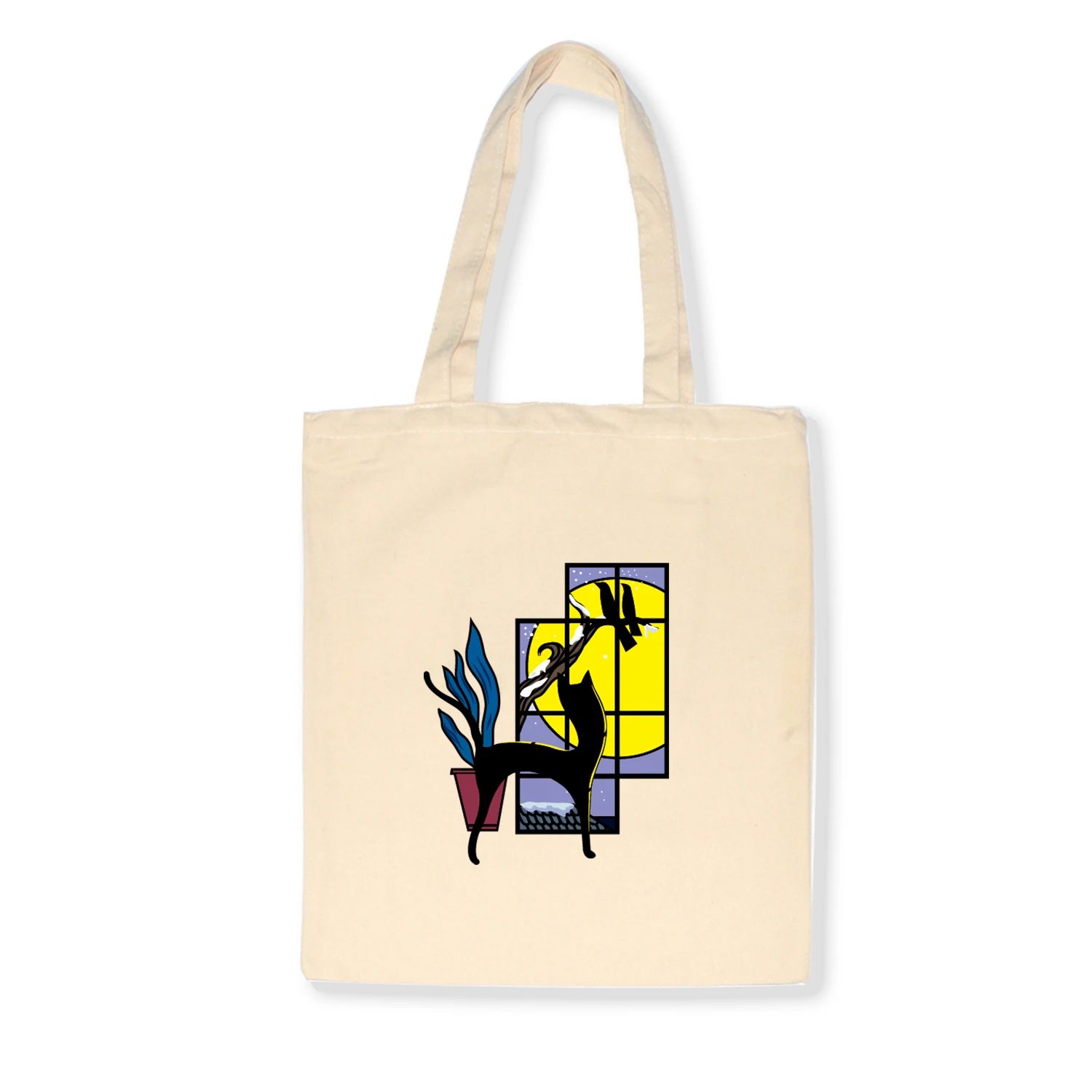 Абстрактное искусство мультфильм печати большой емкости Холст сумка Ткань Многоразовые женские пляжные сумки с принтом сумки для покупок цвет - Цвет: B416BEIGE