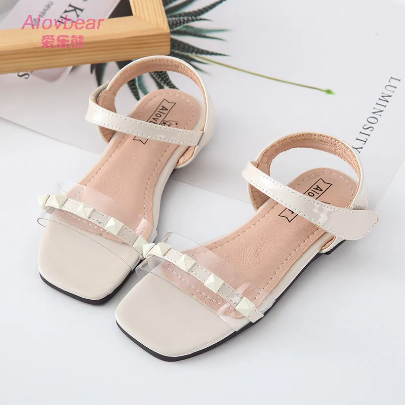 

Girl'S Sandals 2019 New Style CHILDREN'S Sandals Women's Korean-style Summer Little Princess Shoes Children Rivet Soft-Sole Shoe