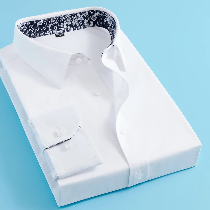 Высококачественная Мужская Повседневная рубашка Slim Fit Мужская Повседневная рубашка на пуговицах официальные сорочки с длинными рукавами