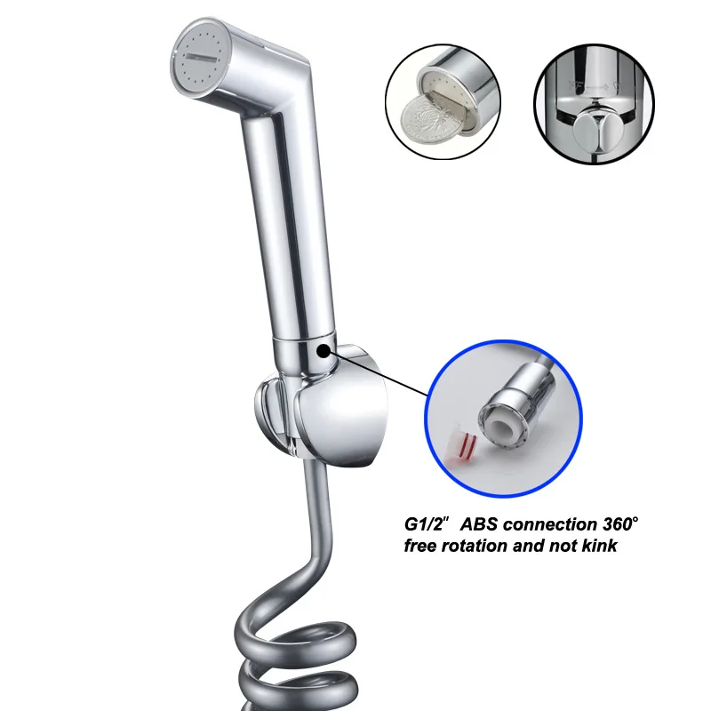 

Toilet Handheld Bidet Sprayer Kit Brass Chrome Plated Bathroom Bidet Faucet Spray Shower Head with Hose
