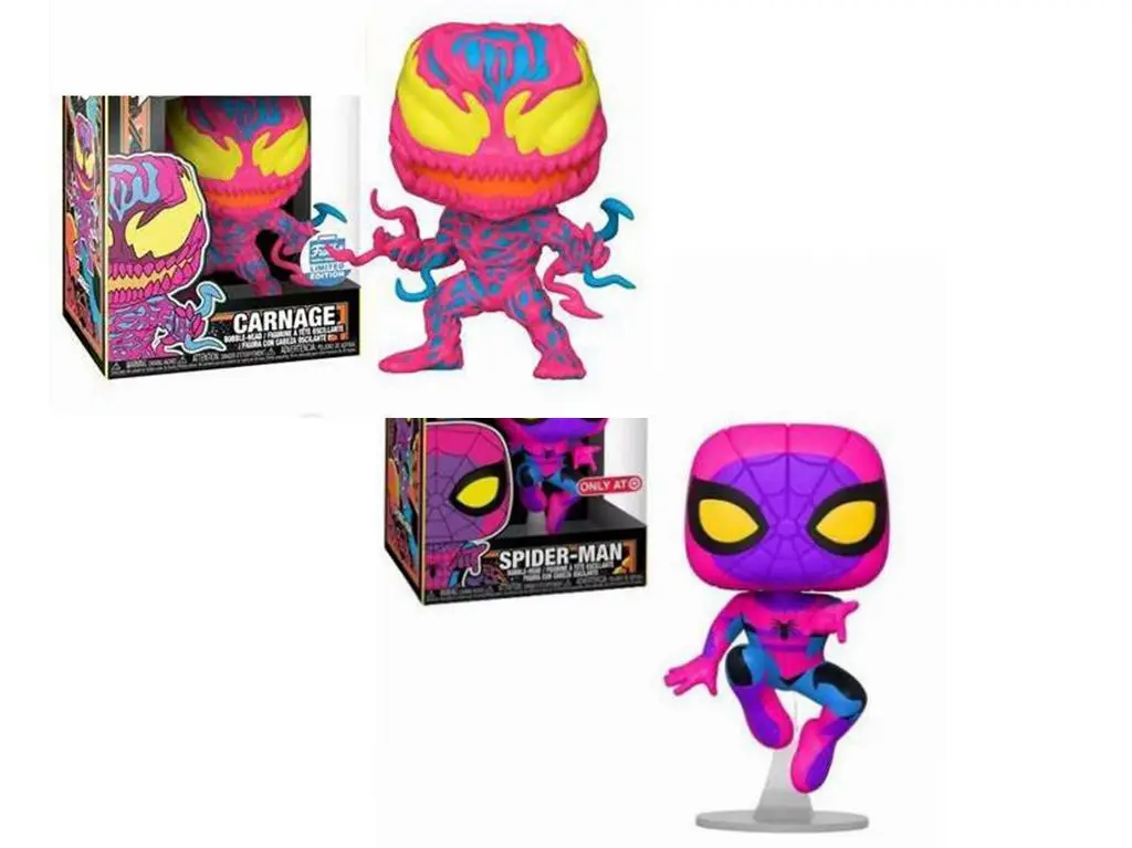 Экшн-фигурки Funko pop блэклайт-яд убой 678 # блэклайт Человек-паук 652 куклы игрушки