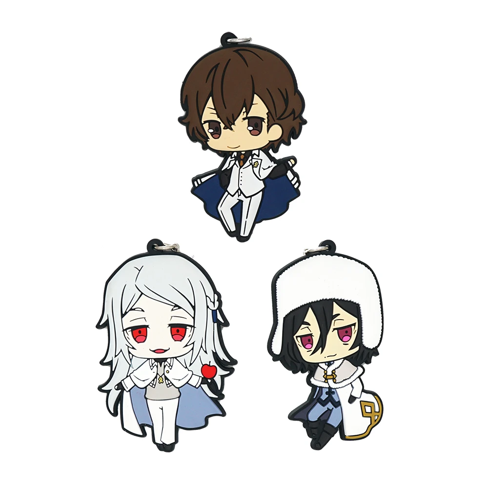 Bungo Stray Dogs Anime Dead Apple Fyodor D Dazai Osamu Tatsuhiko Shibusa Rubber Keychain Key Chains Aliexpress