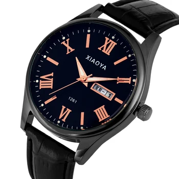 

Men Watches Creative Luminous Pointers Quartz Watch Durable Black Leather Band With Pin Buckle Watches Women Clock Top Gifts