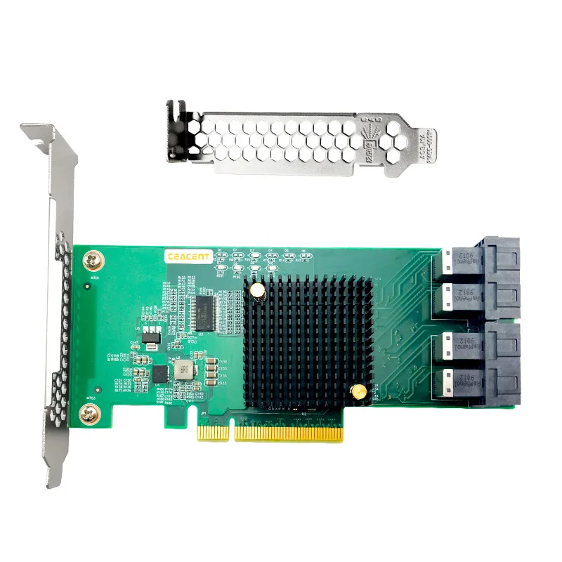  Ceacent NVMe Controller SSD Riser 12Gbs ANU24PE08 SFF8643 Stecker Quad Port PCIe X8 sff8643 zu sff8