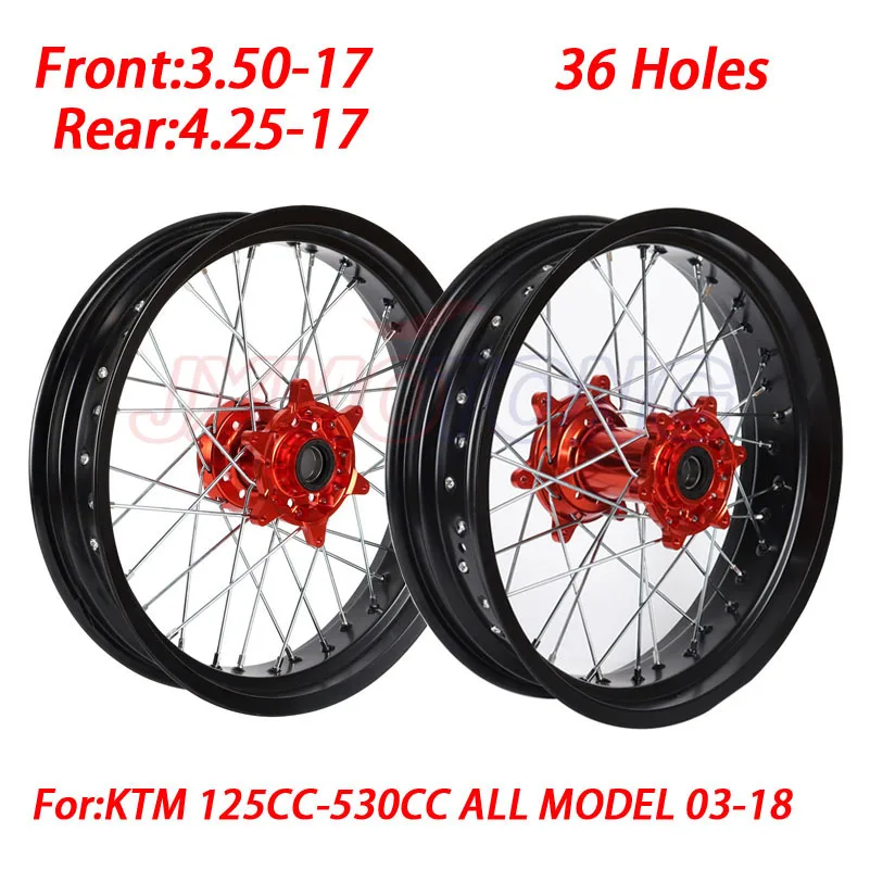 

Front Rear 3.5 4.25 17" 36 holes Supermoto Wheel Rim Hub For KTM EXC MXC SXF SXS MX SX GS 125-540 250 300 350 400 450 500