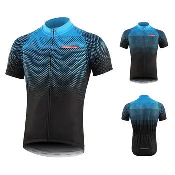 

Men Cycling Jersey Tops Summer Racing Cycling Clothing Breathable Quick Dry Short Sleeve Bike Riding Shirt with 4 Rear Pockets