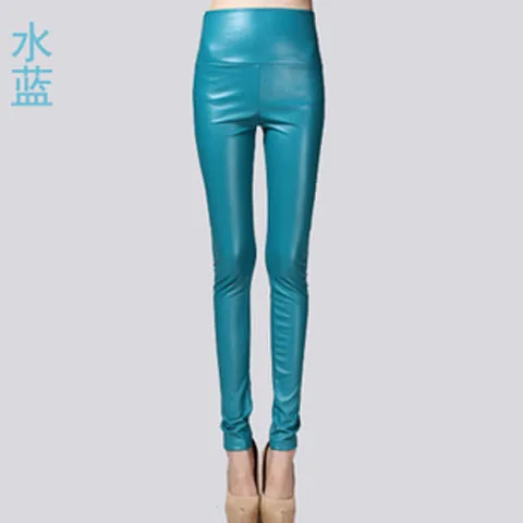 Women Tight Trouser Autumn Winter Women Thin Velvet PU Leather Pants Female Sexy Elastic Stretch Faux Leather Skinny Pencil Pant tiktok leggings amazon Leggings