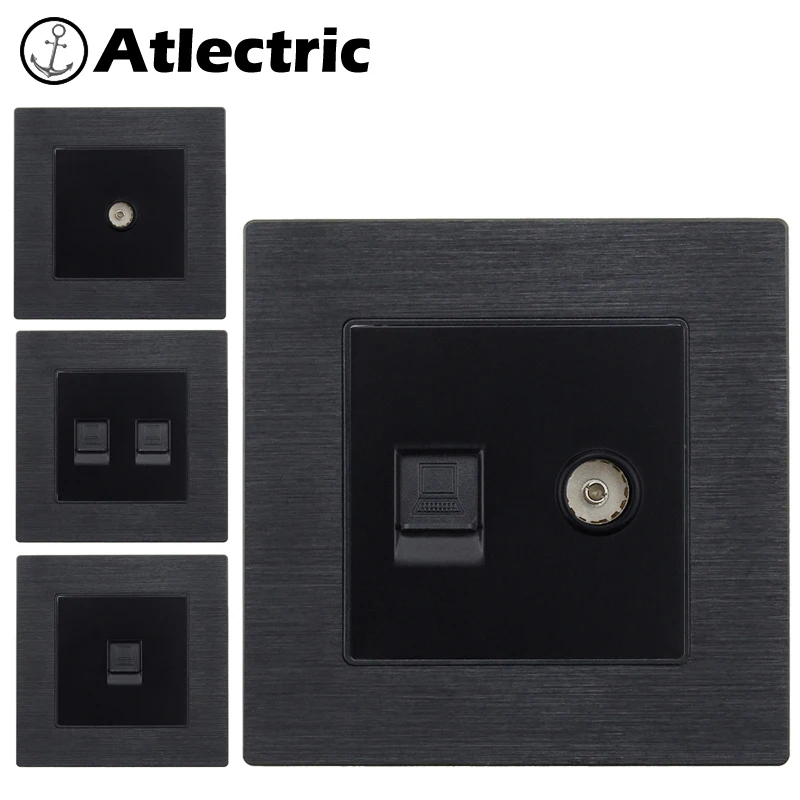 Atlectric настенный Выход Интернет с ТВ розетка RJ45 сетевой ТВ антенна настенная розетка коаксиальный розетка розетки,socket