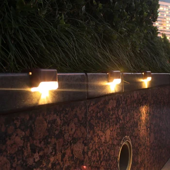 

4x Waterproof Stair Light Wall Embedded Lighting Step Footlights Pathway Stairs Fence Lamps Outdoor LED Solar Underground Lamp