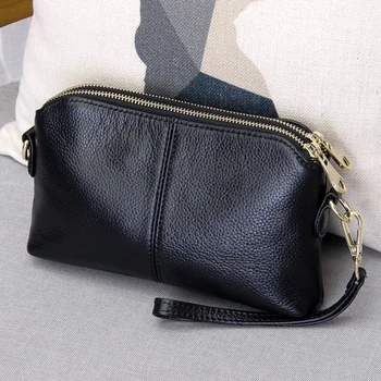 

100% Genuine Leather High Quality Clutch bag style Fashion trend Women Handbag messenger bag Dual purpose Leisure bag #38177