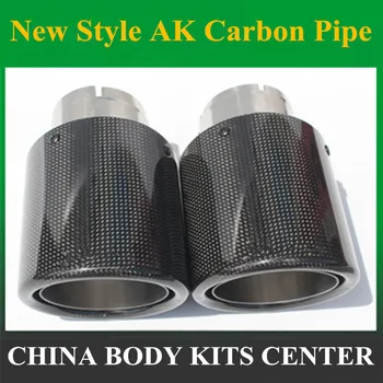 

Free Shipping: 1 Pcs 101MM Outlet Universal Glossy Carbon Fiber Car Exhaust Tail Rear Tip Pipe Muffler