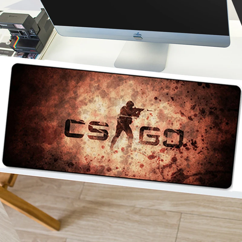 Большой коврик для мыши SOVAWIN rgb CS GO с блокировкой скольжения компьютерный 800x300