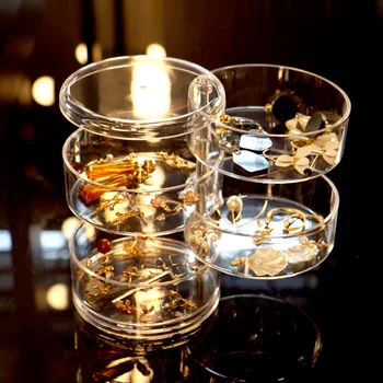 

Creative 2/3/4/5 Rotatable Jewelry Box New Fashion Jewelry Storage Box Earring Ring Storage Box Cosmetic Beauty Container