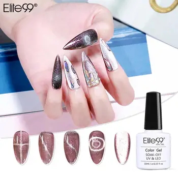 

Elite99 Magnetic Gel Polish Silver Snowlight Semi-transparent 10ML Soak Off Gel Cat Eyes UV LED Gel for Manicuring DIY