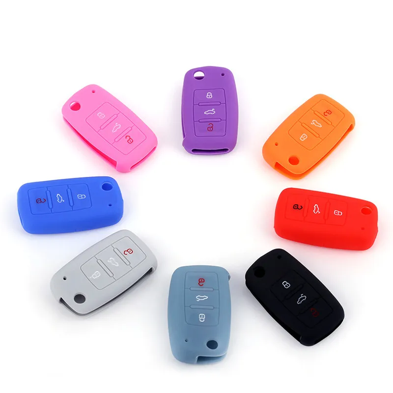 Силиконовый чехол для ключей автомобиля VW Golf Bora Jetta POLO GOLF Passat Skoda Octavia A5 Fabia SEAT Ibiza Leon