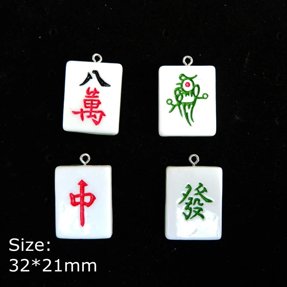 Mah-jong Charms Pendants Resin flat back cabochon for jewelry making bracelets necklace earrings Accessories | Украшения и