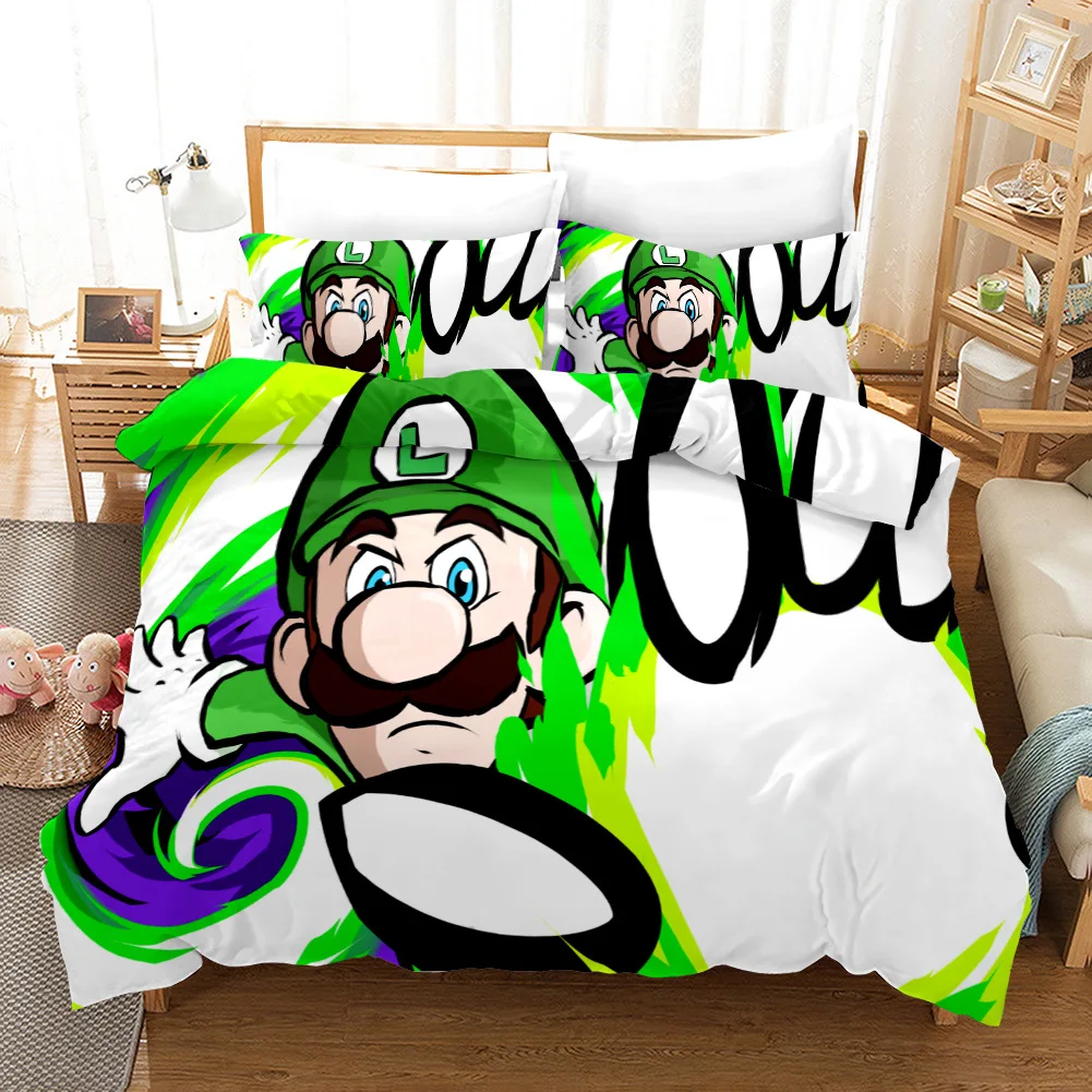 

Super Mario Bros Bedding Set Duvet Covers Pillowcases 3D Print Children Room Cartoon Comforter Bedding Sets Bedclothes