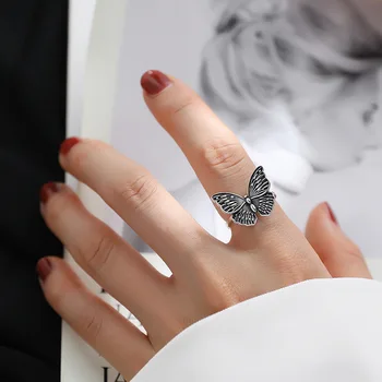 

Morivovog 925 Sterling Silver Butterfly Rings Vintage Creative Elegant Cute Hiphop Open Rings for Women Designers Jewelry Gift