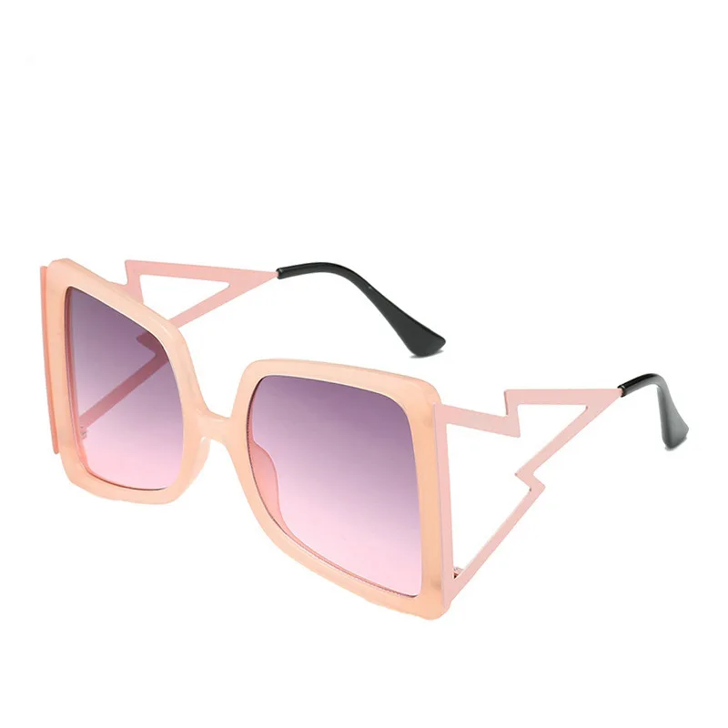 Elbru большие солнцезащитные очки женские Большие широкие дужки Bling Stones новые модные черные тёмные очки UV400 Винтажные Брендовые очки Oculos - Цвет линз: Pink Gray
