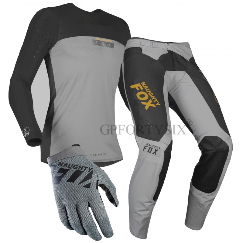 Новинка, Flexair ROYL Combo, спортивная одежда для мотокросса, майка и штаны, Dirt Bike, MX, для внедорожных гонок, набор для взрослых - Цвет: Серый