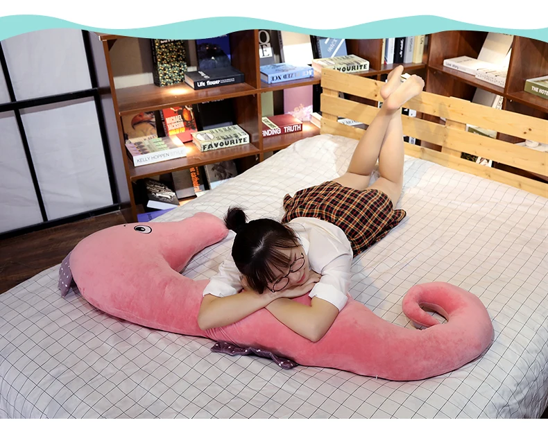 cute cartoon seahorse plush toy giant accompany sleeping pillow colorful sofa bed cushion doll big doll for children girl gift decoration 63inch 160cm DY50675 (7)