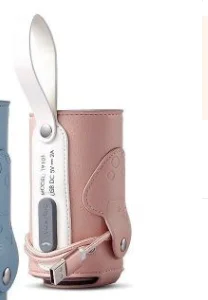 Детская бутылка изоляционная втулка USB зарядка постоянная температура Универсальный нагревательный чехол электронные гаджеты грелка для бутылок - Цвет: pink