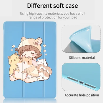 

For iPad Mini 5 Cases iPad Case Cute Girls Soft Silicone Back Coque Protective Covers iPad 7th Generation Case Pro 11 2020 Funda
